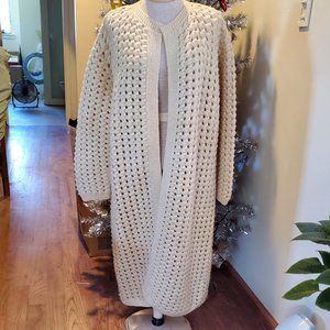 Vintage, wool crochet sweater coat (70's)